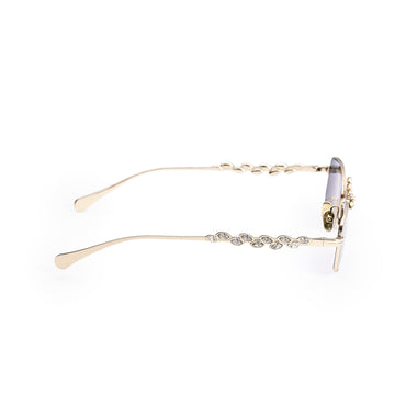 Lucky Strass Sunglasses - Pale Gold + Dark Grey