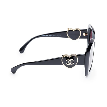 Charming Heart Sunglasses - Black + Grey