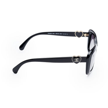 Charming Heart Sunglasses - Black+Grey