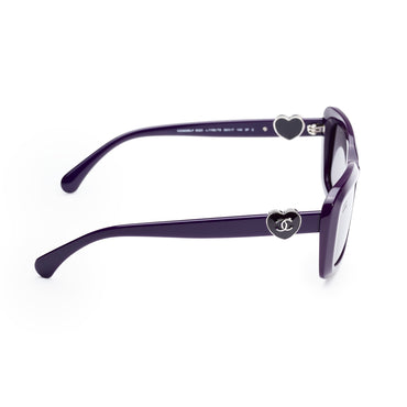 Charming Heart Sunglasses - Purple+Grey