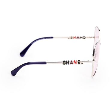 Pretty Chanel Sunglasses - Silver + Pink
