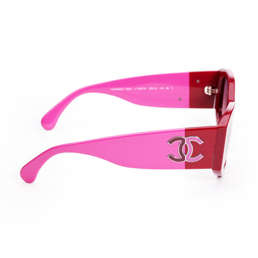Two-Tone Cc Sunglasses - Red / Pink + Pink