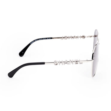 Chanel Jewel Sunglasses - Silver + Dark Grey