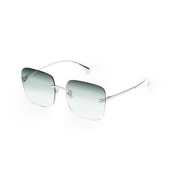 Titanium Sunset Sunglasses - Silver + Pale Green