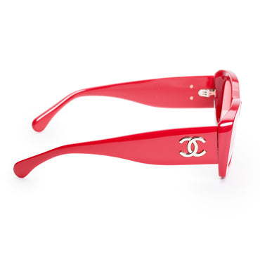 Eye In Red Sunglasses - Red/Red