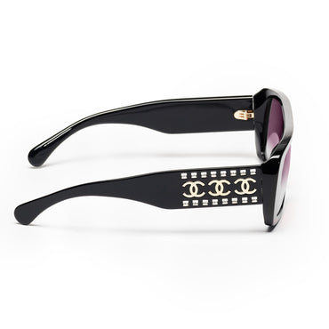 Movie Strass Sunglasses - Black + Grey