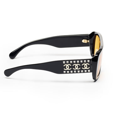 Movie Strass Sunglasses - Black + Yellow