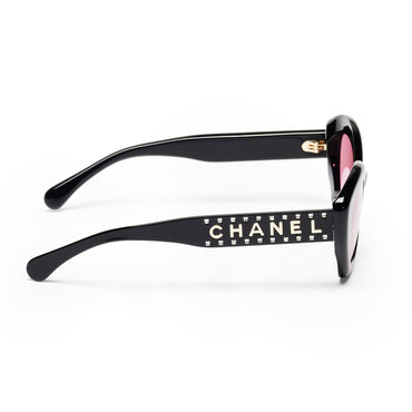 Movie Strass Sunglasses - Black + Pink