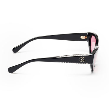 Movie Strass Sunglasses - Black + Pink