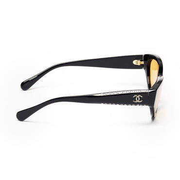Movie Strass Sunglasses - Black + Yellow