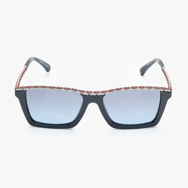 Chain Highlight Sunglasses - Blue + Blue