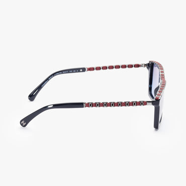 Chain Highlight Sunglasses - Blue + Blue