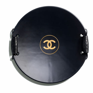 Wood/Lambskin Accessory - Black/Beige