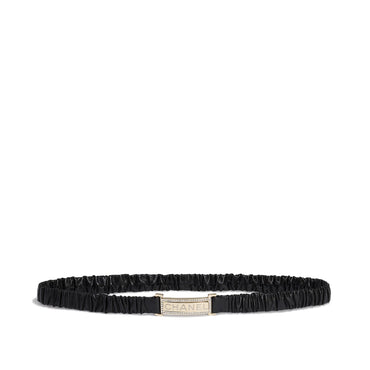 Lambskin/Mshlg/Strass Leather Woman Belt - Black