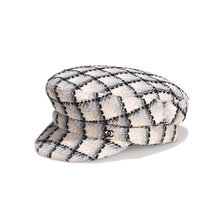 Fantasy Tweed Navy Hat - Ecru/Grey/Bei/Bck