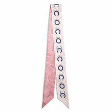 Silk Twill Slim Bandeau - Ecru/Navy Blue