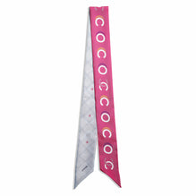 Silk Twill Slim Bandeau - Fuchsia/Ecru