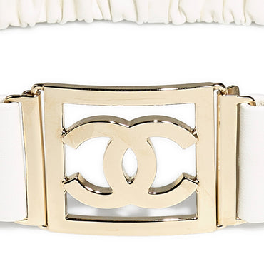Lambskin/Mshlg Leather Woman Belt - White