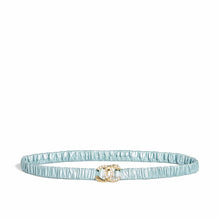 Calfskin/My/Strass Leather Woman Belt - Light Blue