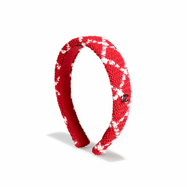Fantasy Tweed Headband - Red/White