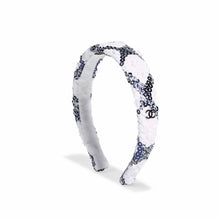 Fantasy Tweed/ Sequin Headband - White/Blue