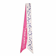 Silk Twill Slim Bandeau - Ecru/Fuchsia