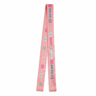 Silk Twill Slim Bandeau - Light Pink/Multi