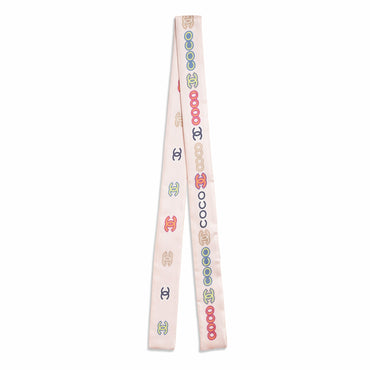 Silk Twill Slim Bandeau - Light Pink/Multi