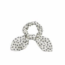 Silk Twill Scrunchie - Ecru/Black