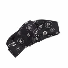 Silk Jacquard Soft Headband - Black/White