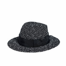 Fantasy Tweed/Grosgrain Hat - Black/White