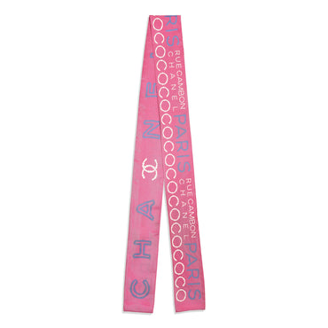 Silk Twill Slim Bandeau - Pink/Light Yellow