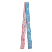 Silk Twill Slim Bandeau - Blue/Coral