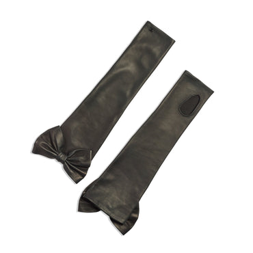 Lambskin Fingerless Gloves - Black