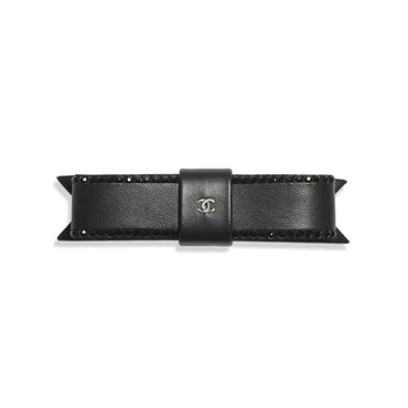 Lambskin/Strass Hairclip - Black
