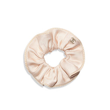 Satin/Pearls Scrunchie - Beige