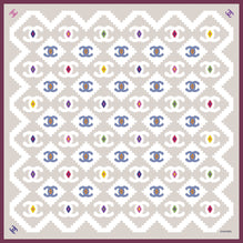 Silk Twill Square Scarf - L Bei/Ecru/L Blue