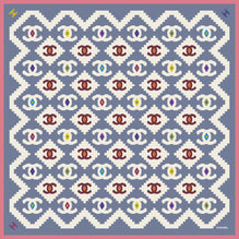 Silk Twill Square Scarf - Grey/Lt Bei/Burg