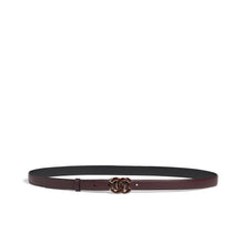 Calfskin/My/Resin Leather Woman Belt - Dark Brown