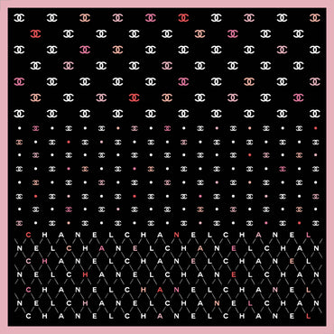 Silk Twill Bandana - Black/Pink