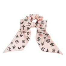 Silk Twill Scrunchie - Pink/Black