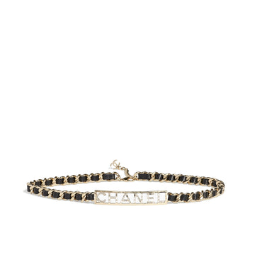 Lambskin/Mshlg/Strass Chain Belt - Black