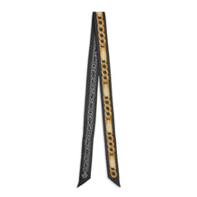 Silk Twill Slim Bandeau - Black/Golden