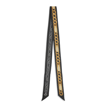 Silk Twill Slim Bandeau - Black/Golden
