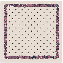 Silk Twill Square Scarf - Ecru/Blue/L Pink
