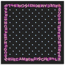 Silk Twill Square Scarf - Black/Purple/Ecru