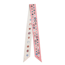 Silk Twill Slim Bandeau - Pink/Ecru