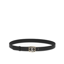 Calfskin/Mshlg/Mw/Strass Leather Woman Belt - Black