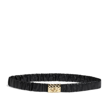 Lambskin/Mshlg Leather Woman Belt - Black