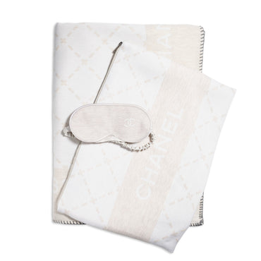 Wool/Silk Travel Set - White/Light Beige